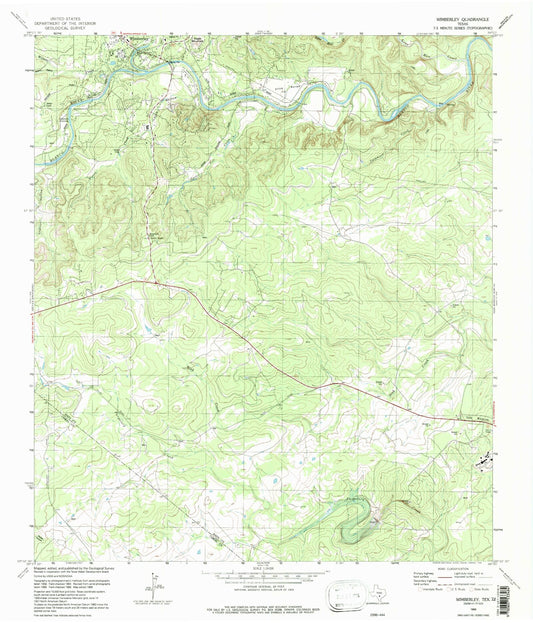 Classic USGS Wimberley Texas 7.5'x7.5' Topo Map Image