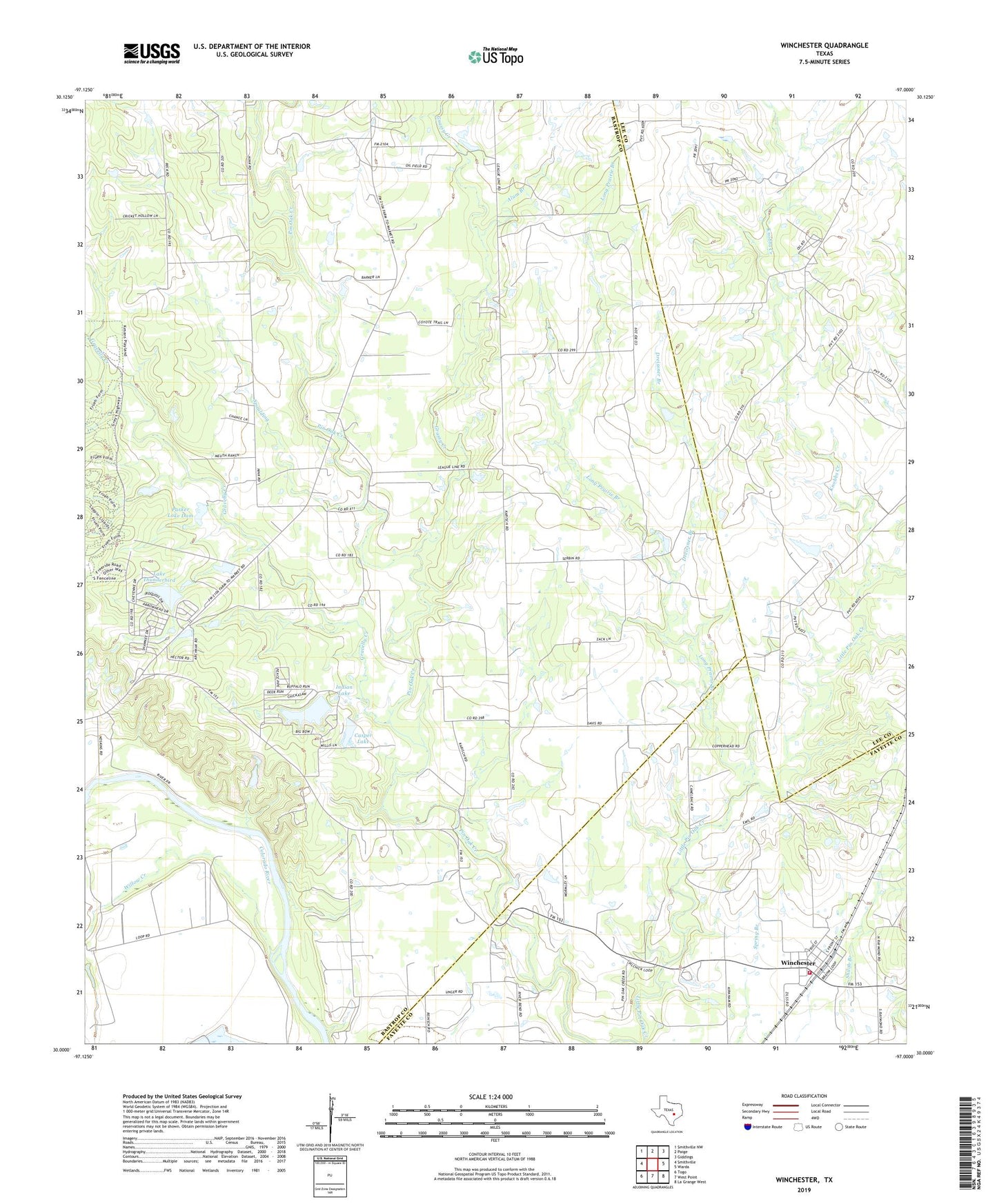 Winchester Texas US Topo Map Image