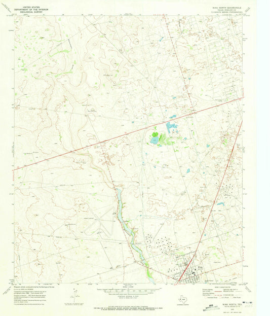 Classic USGS Wink North Texas 7.5'x7.5' Topo Map Image