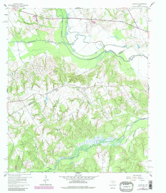 Classic USGS Winkler Texas 7.5'x7.5' Topo Map Image