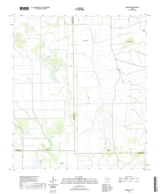 Winnie NW Texas US Topo Map Image