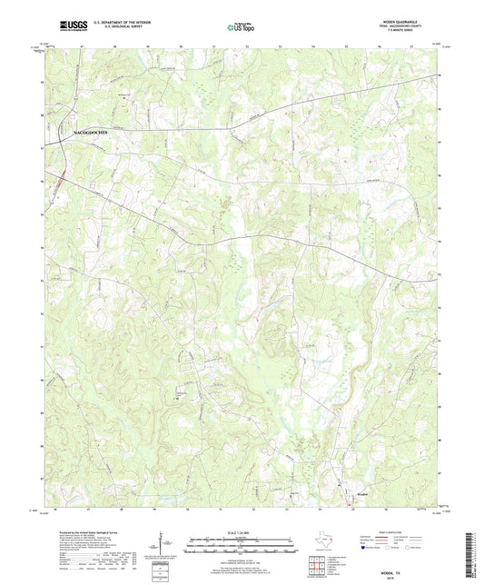 Woden Texas US Topo Map Image