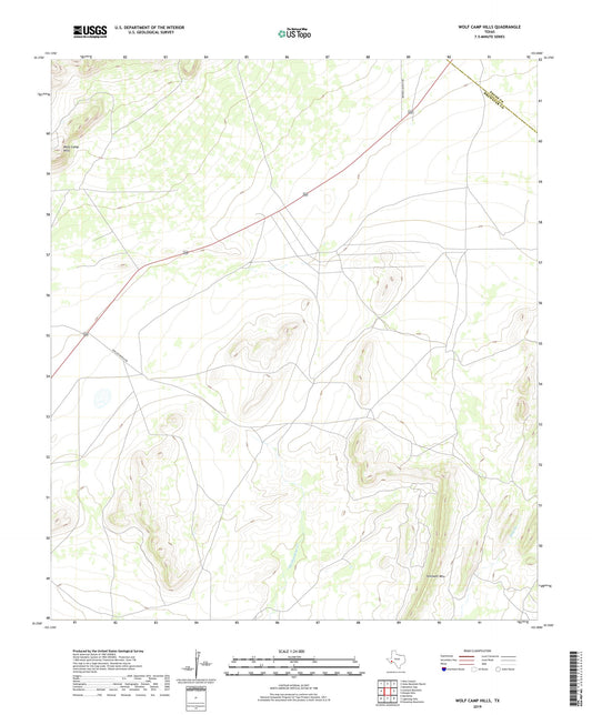 Wolf Camp Hills Texas US Topo Map Image