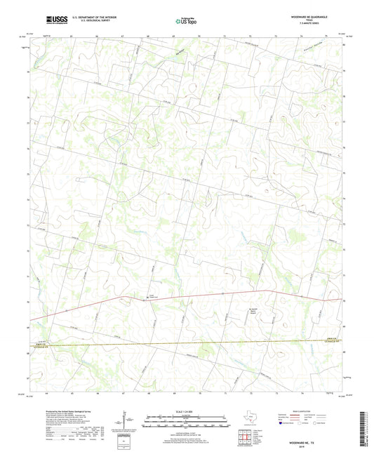 Woodward NE Texas US Topo Map Image