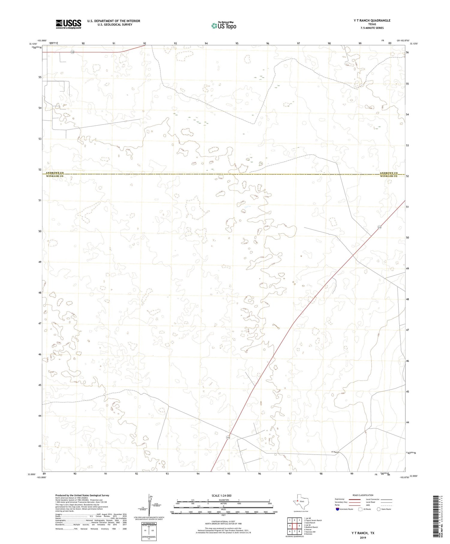 Y T Ranch Texas US Topo Map Image