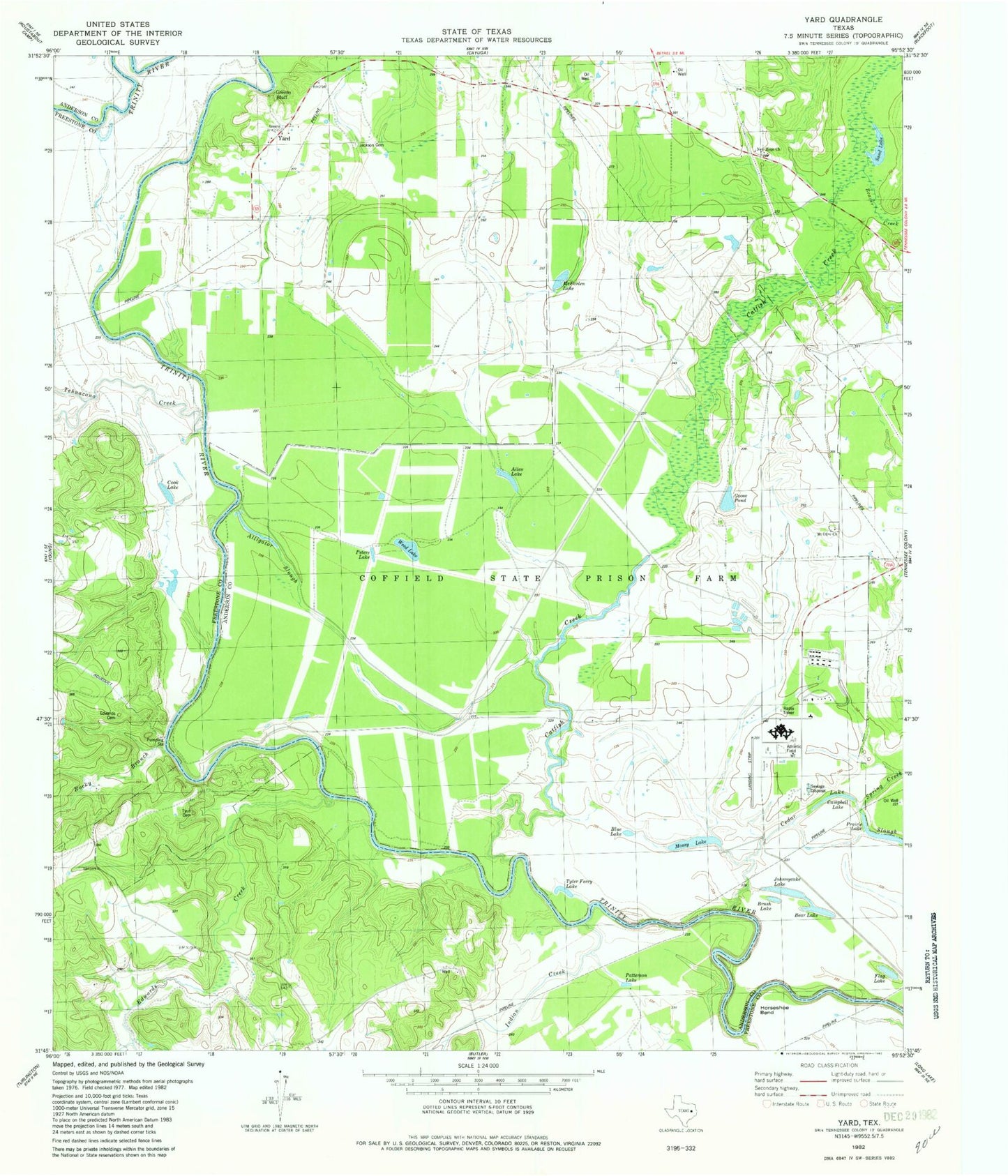 Classic USGS Yard Texas 7.5'x7.5' Topo Map Image