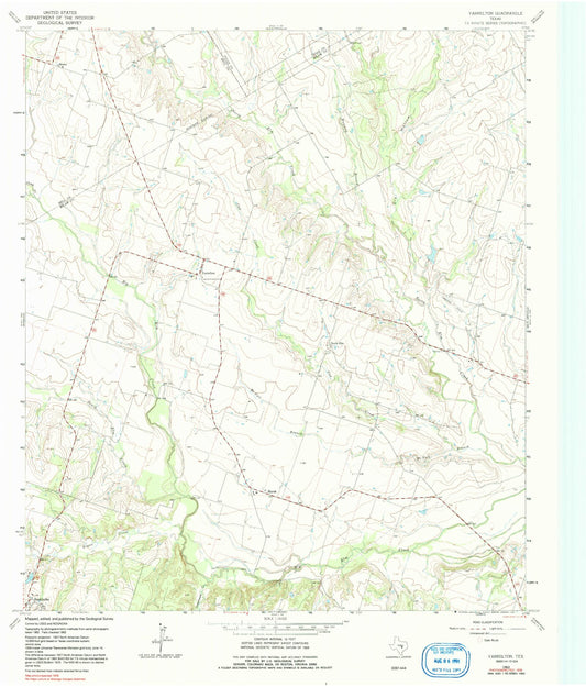 Classic USGS Yarrelton Texas 7.5'x7.5' Topo Map Image