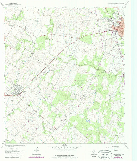 Classic USGS Yorktown West Texas 7.5'x7.5' Topo Map Image