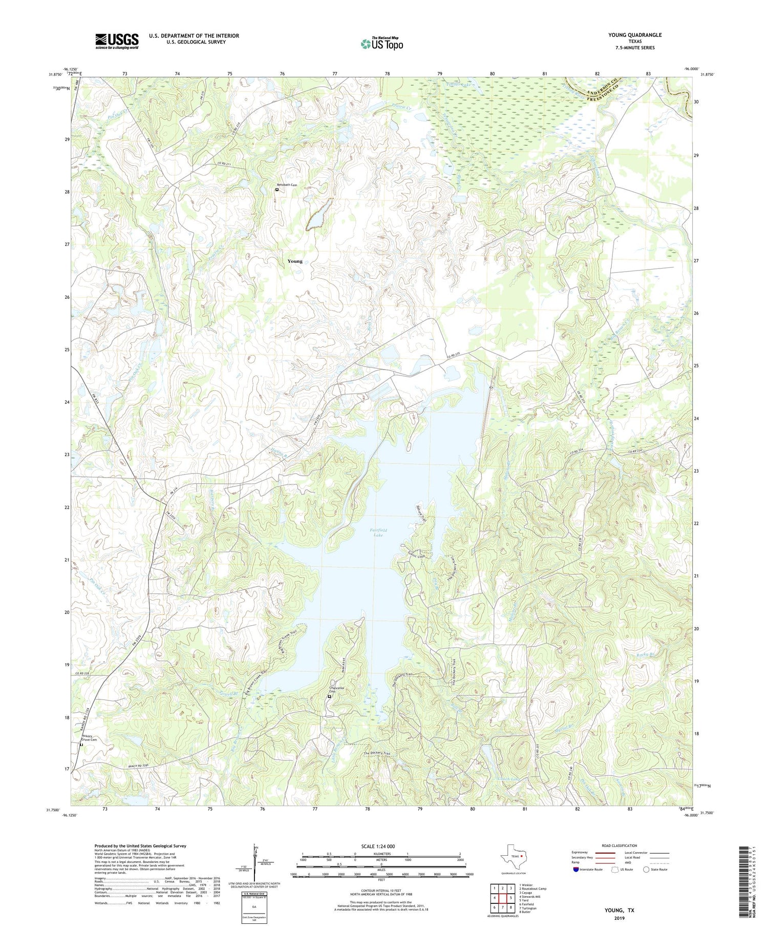 Young Texas US Topo Map Image