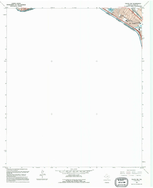 Classic USGS Ysleta NW Texas 7.5'x7.5' Topo Map Image