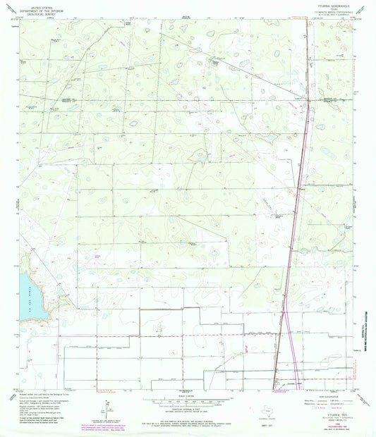 Classic USGS Yturria Texas 7.5'x7.5' Topo Map Image