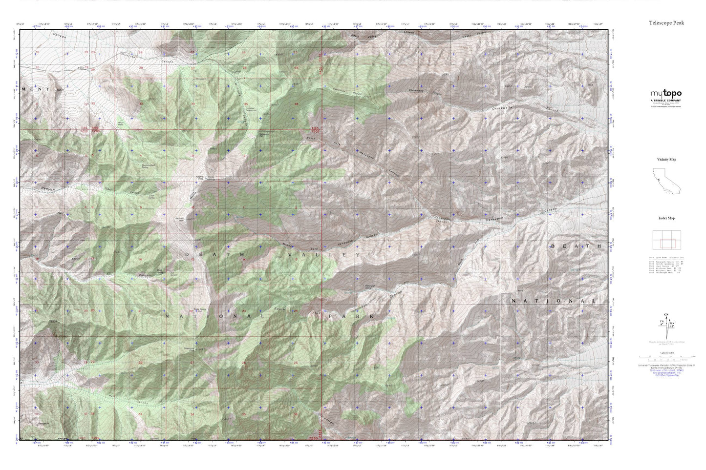 Telescope Peak MyTopo Explorer Series Map Image