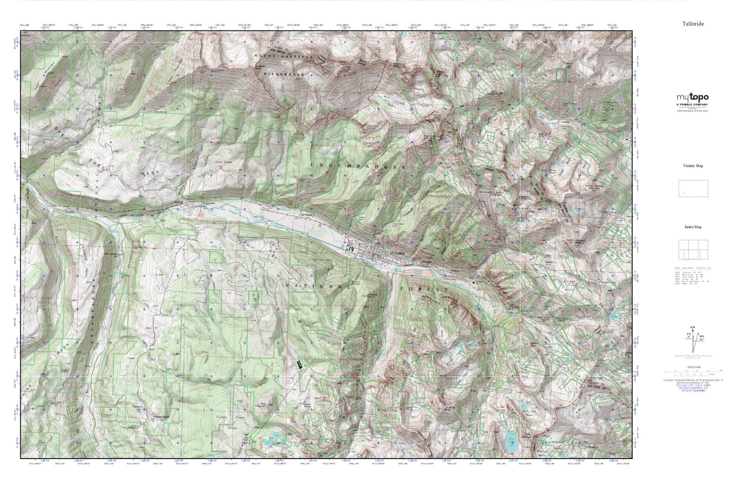 Telluride MyTopo Explorer Series Map Image