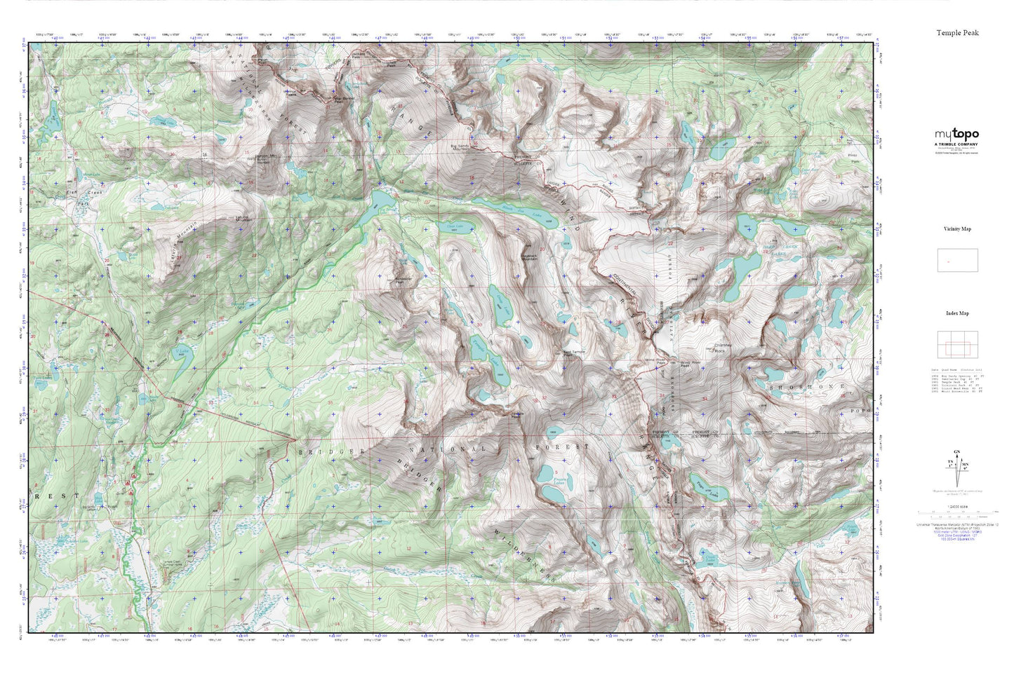 Temple Peak MyTopo Explorer Series Map Image