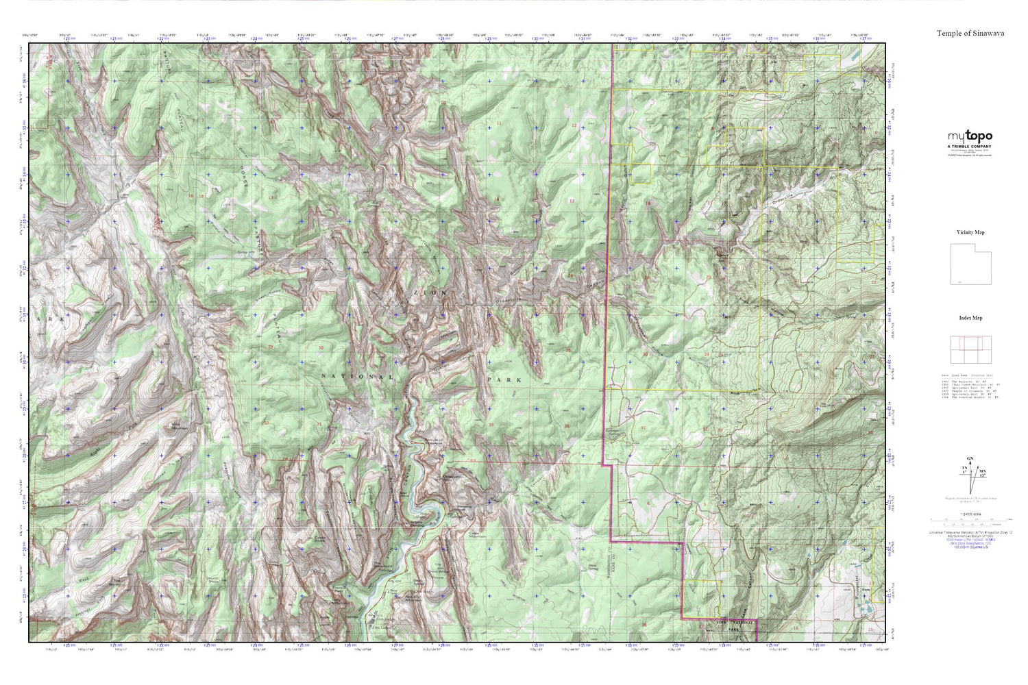 Temple of Sinawava MyTopo Explorer Series Map Image