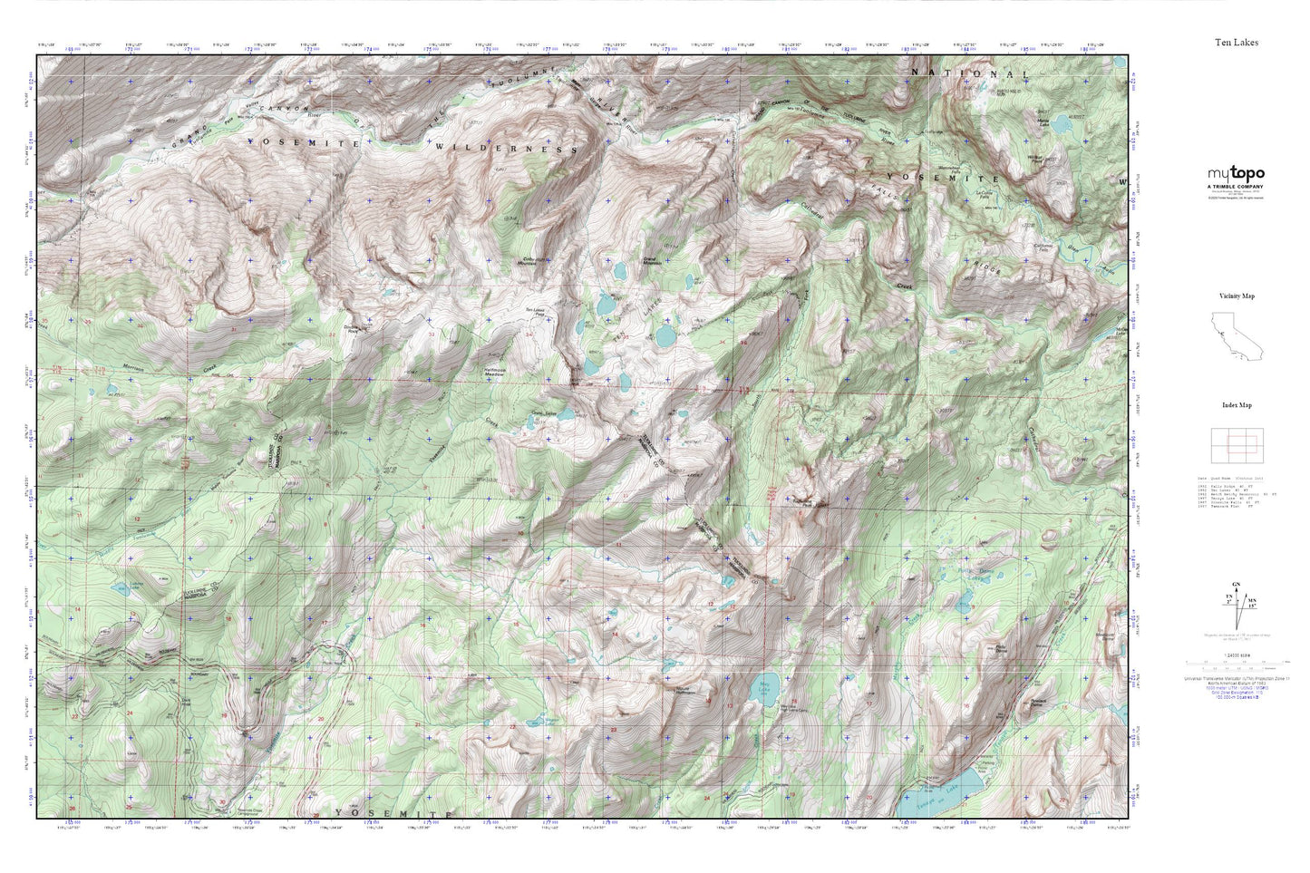 Ten Lakes MyTopo Explorer Series Map Image