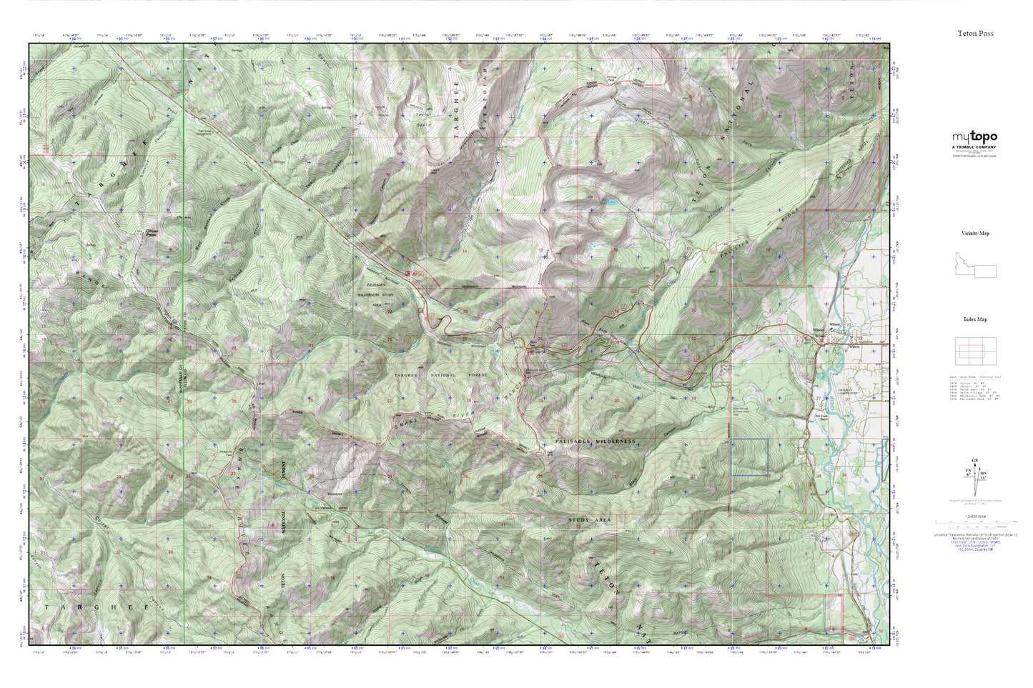 Teton Pass MyTopo Explorer Series Map Image