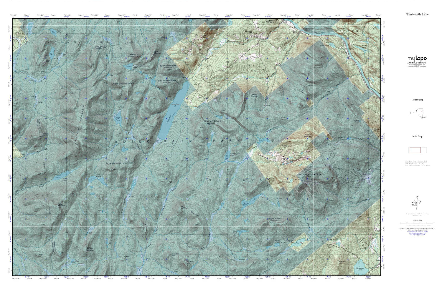 Thirteenth Lake MyTopo Explorer Series Map Image