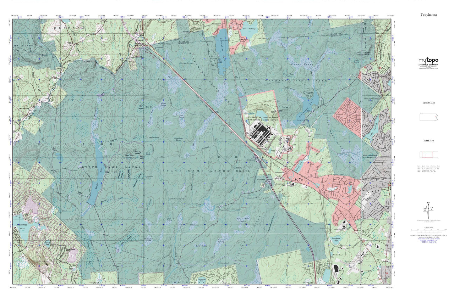 Tobyhanna MyTopo Explorer Series Map Image