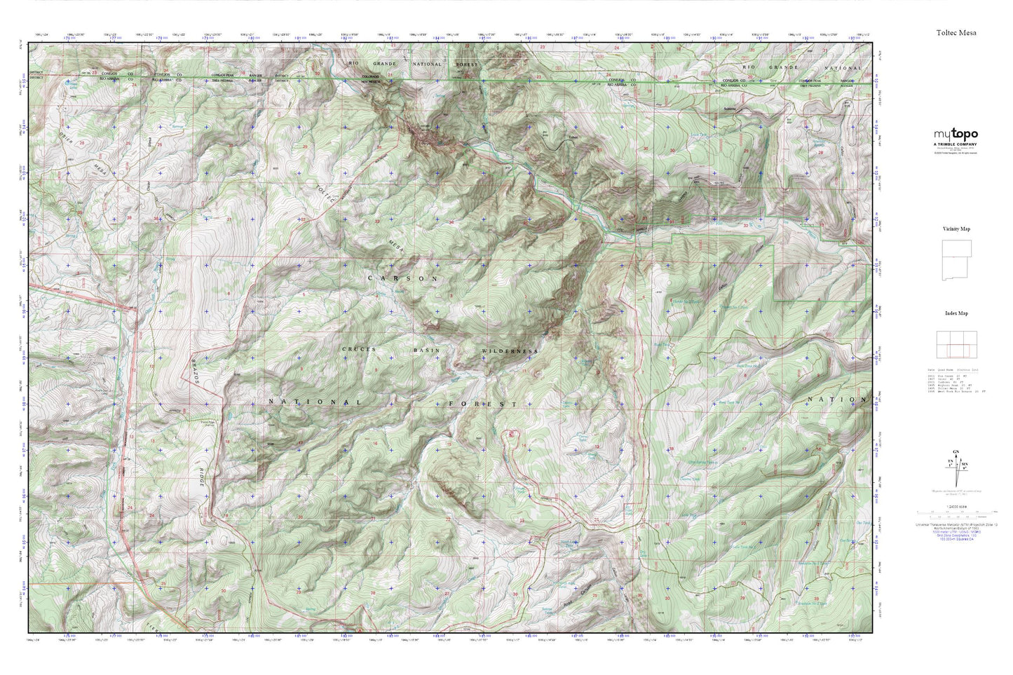 Toltec Mesa MyTopo Explorer Series Map Image
