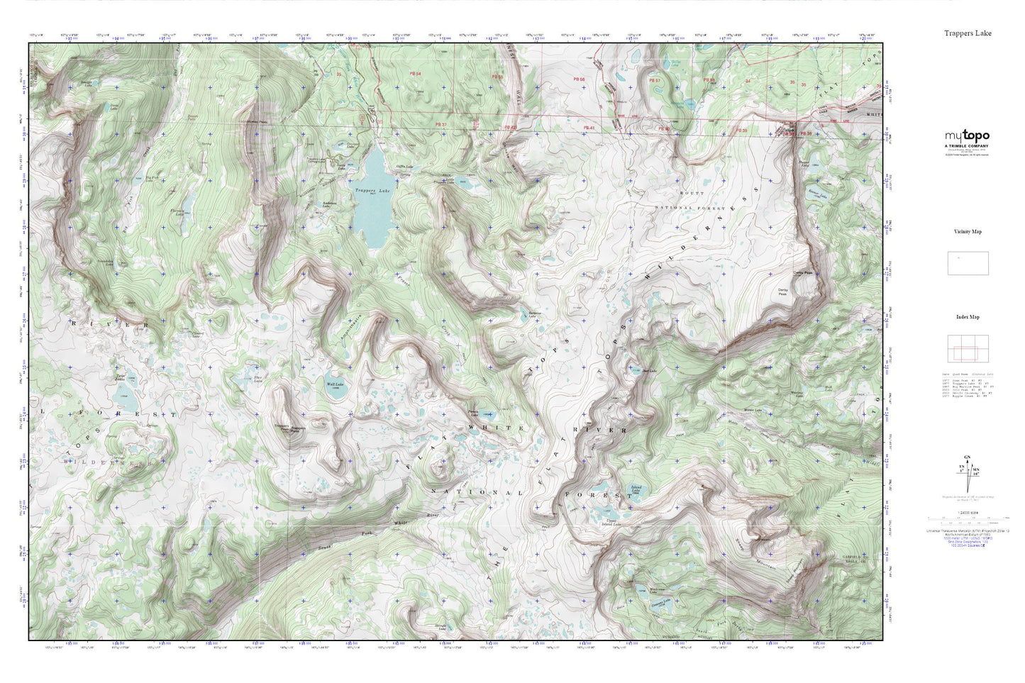 Trappers Lake MyTopo Explorer Series Map Image