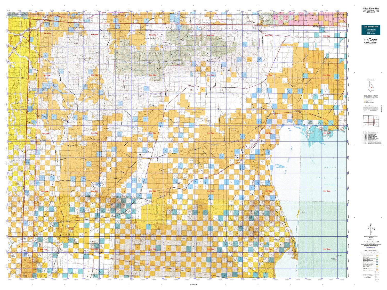 Utah Deer GMU 1 Box Elder NW Map Image