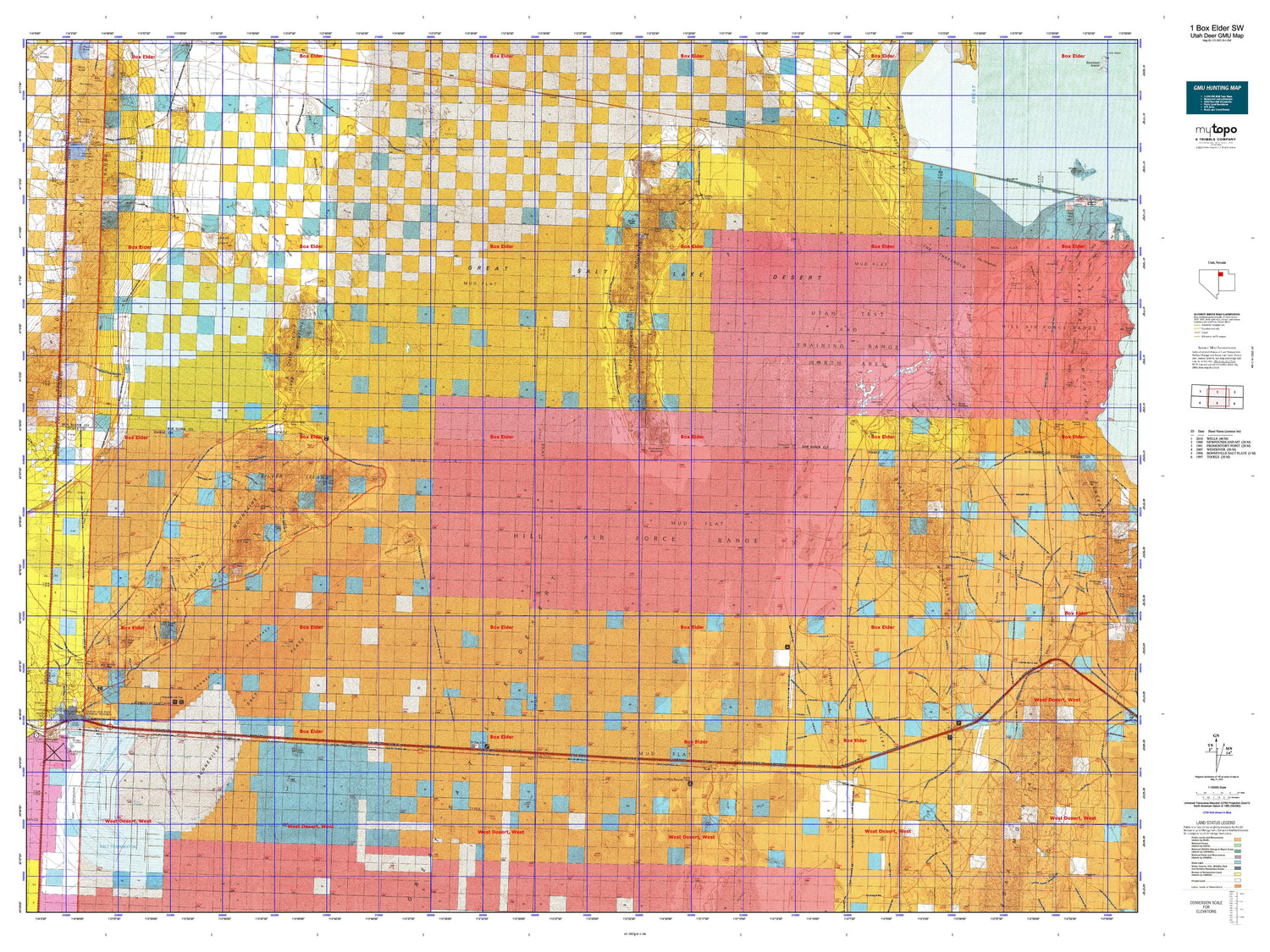 Utah Deer GMU 1 Box Elder SW Map Image