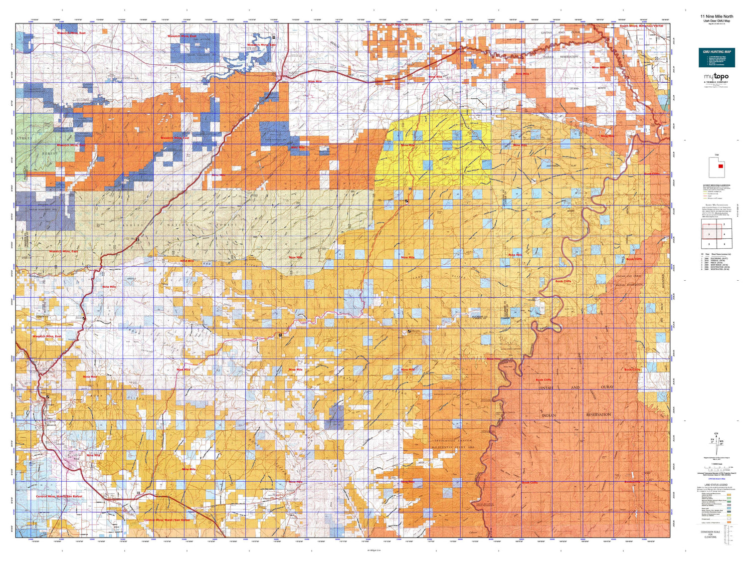 Utah Deer GMU 11 Nine Mile North Map Image