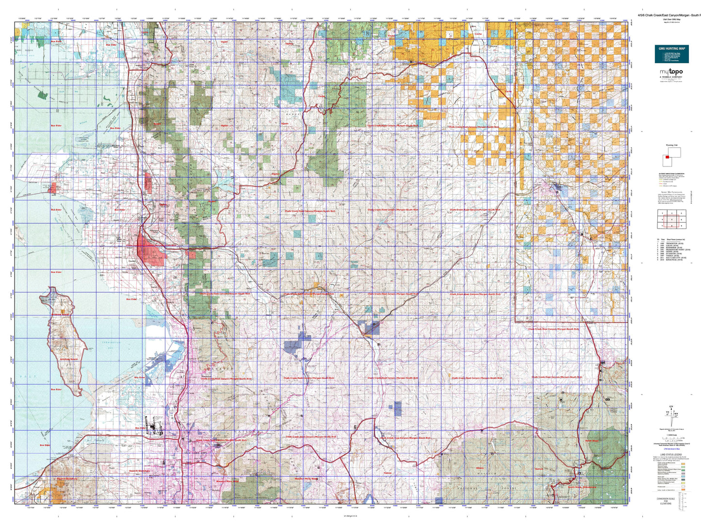 Utah Deer GMU 4/5/6 Chalk Creek/East Canyon/Morgan -South Rich Map Image