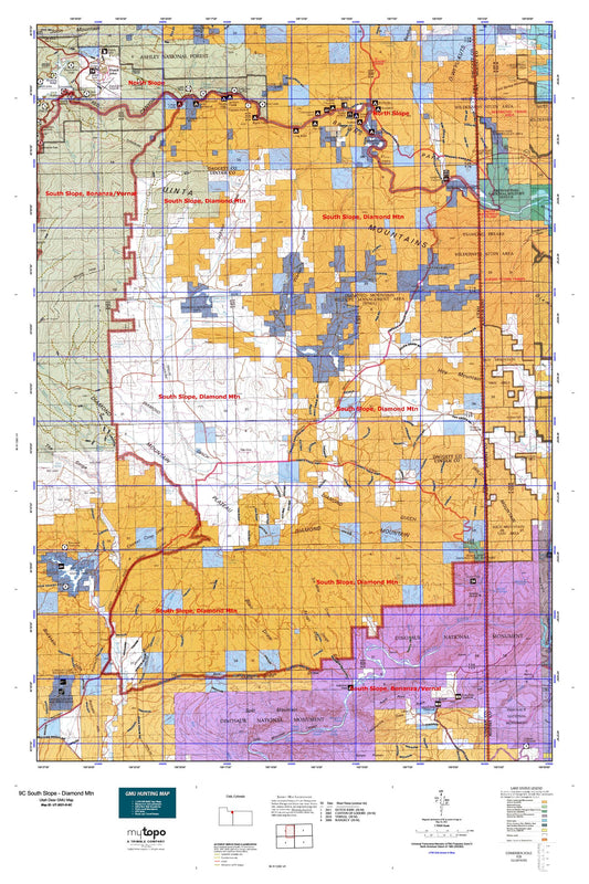 Utah Deer GMU 9C South Slope - Diamond Mtn Map Image