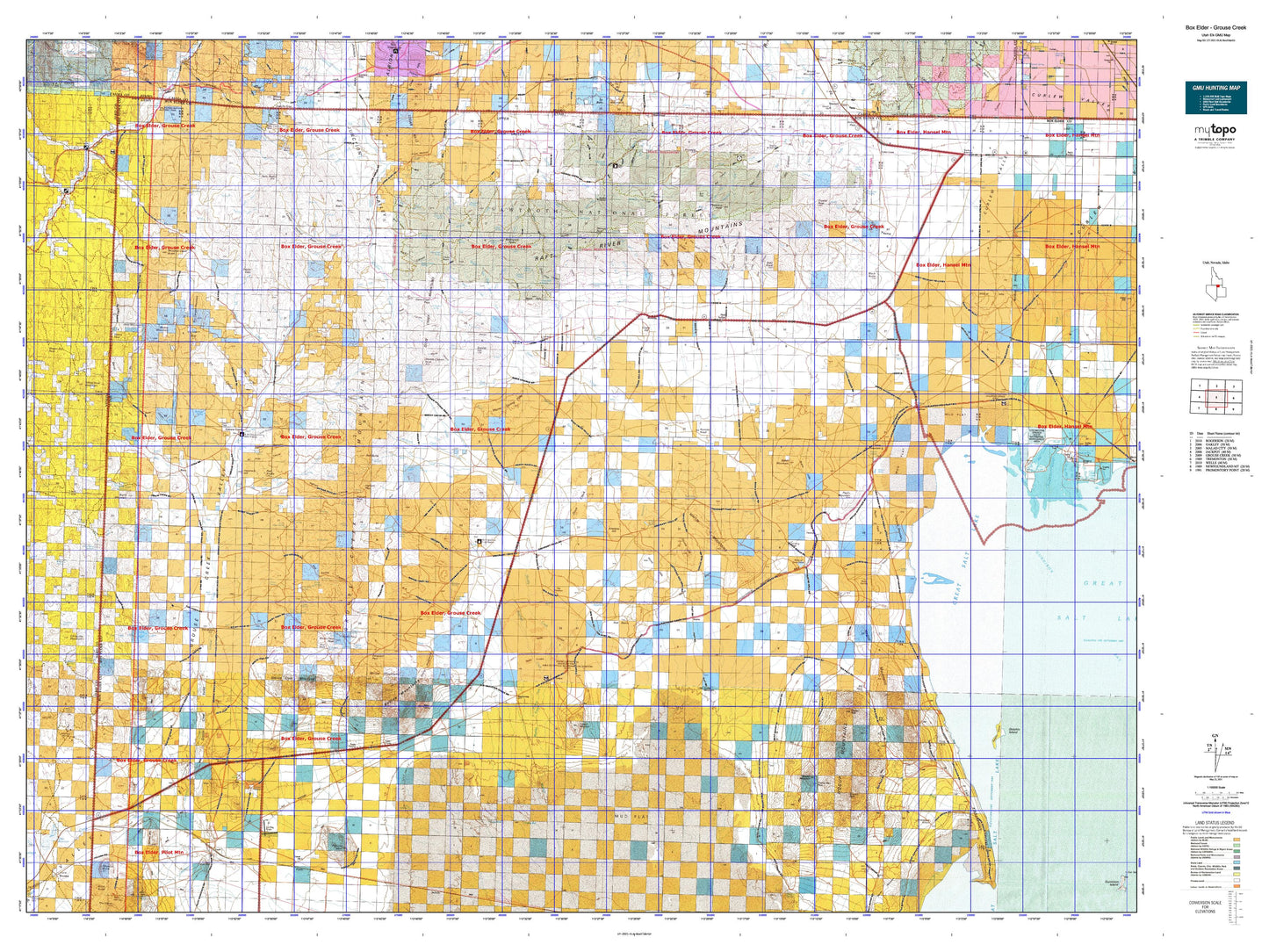 Utah Elk GMU Box Elder - Grouse Creek Map Image