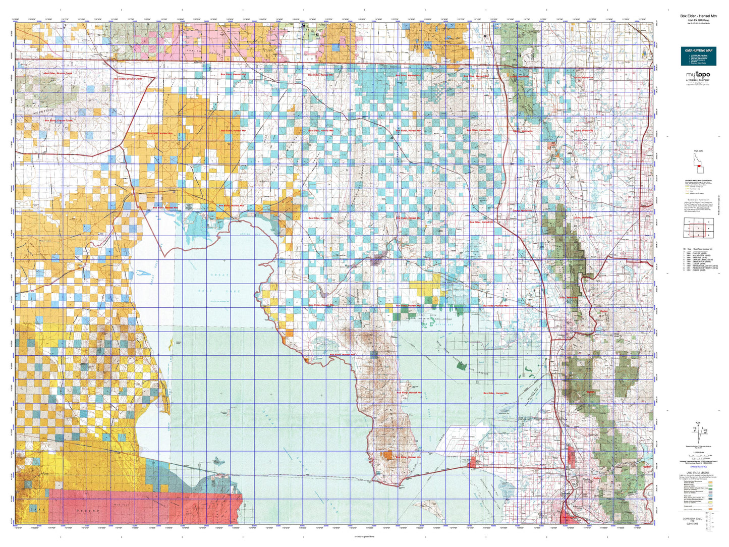 Utah Elk GMU Box Elder - Hansel Mtn Map Image