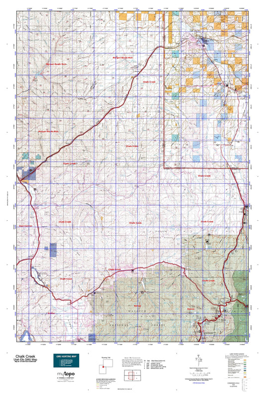 Utah Elk GMU Chalk Creek Map Image