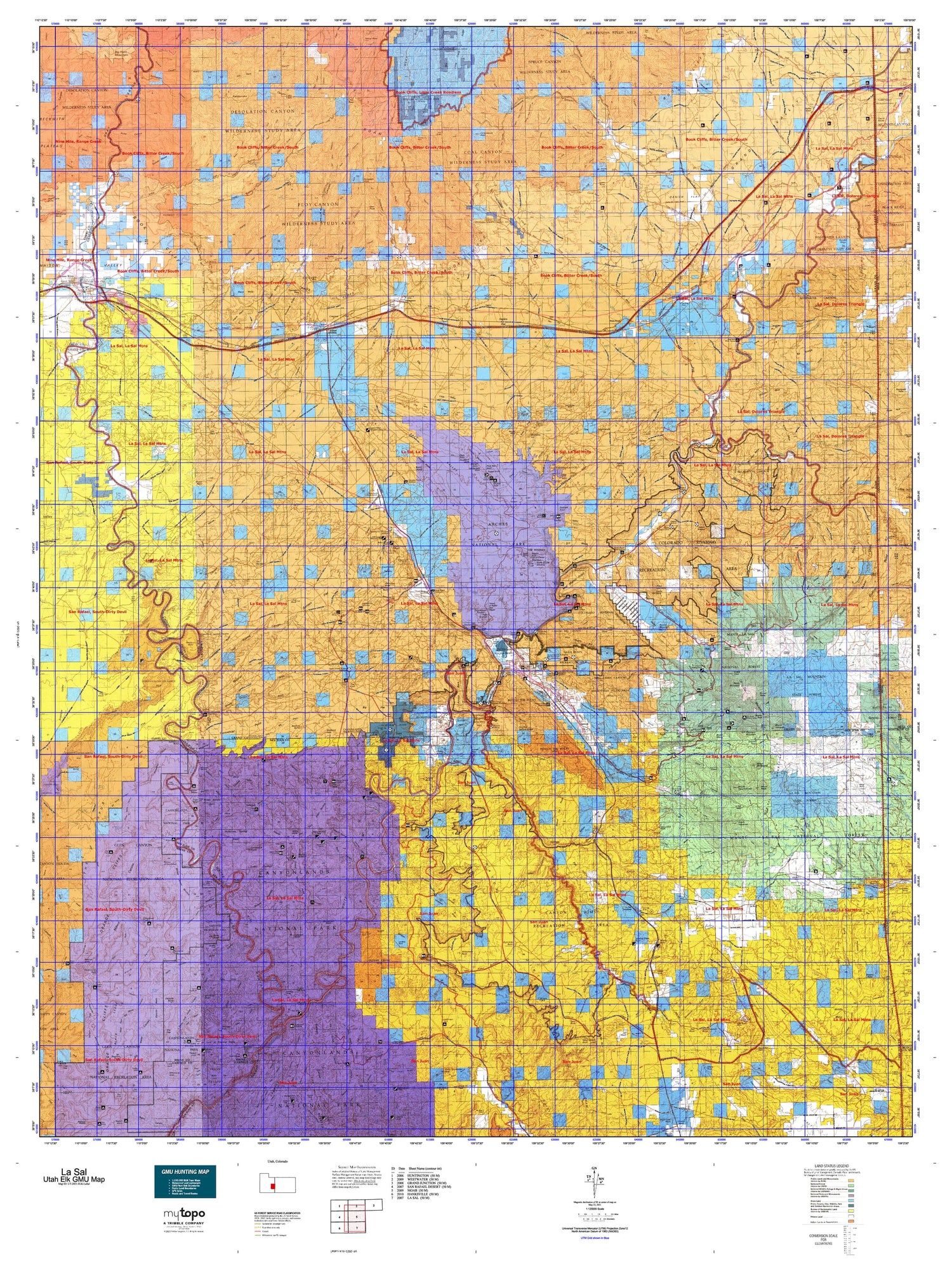 Utah Elk GMU La Sal Map Image