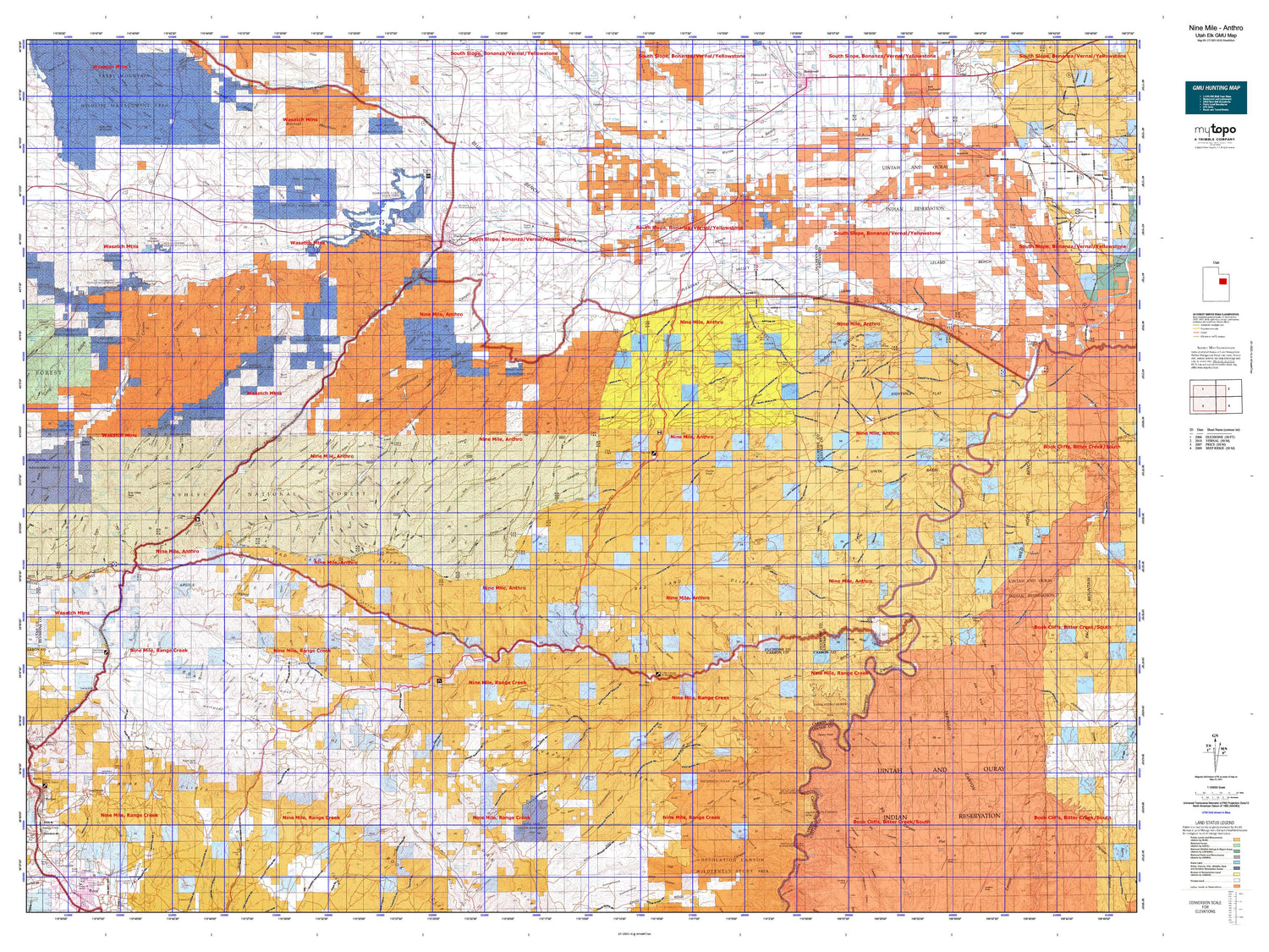 Utah Elk GMU Nine Mile - Anthro Map Image