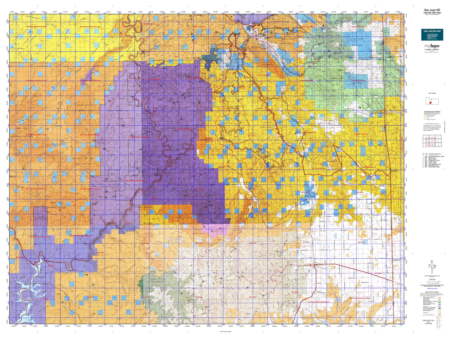 Utah Elk GMU San Juan NE Map Image