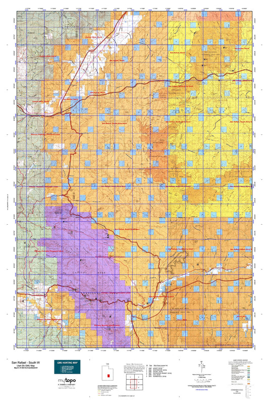 Utah Elk GMU San Rafael - South W Map Image