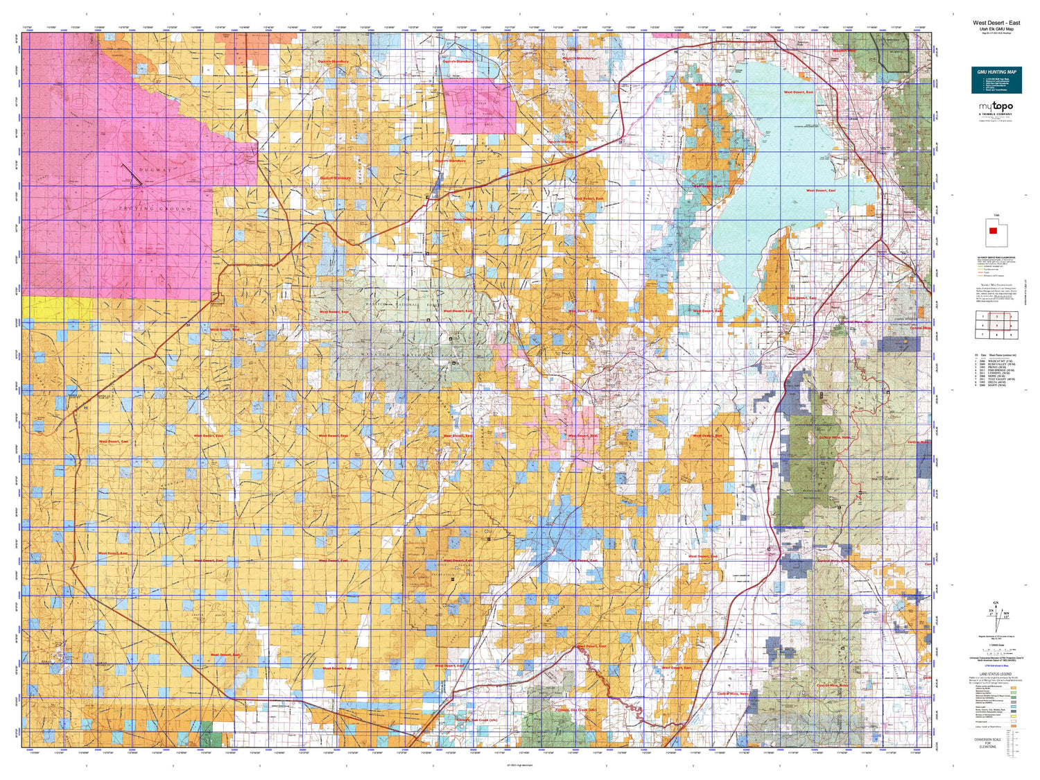 Utah Elk GMU West Desert - East Map Image