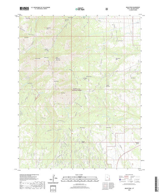 Abajo Peak Utah US Topo Map Image