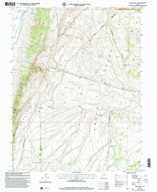 Classic USGS Abes Knoll Utah 7.5'x7.5' Topo Map Image