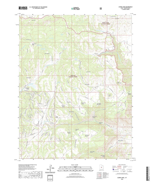 Acord Lakes Utah US Topo Map Image