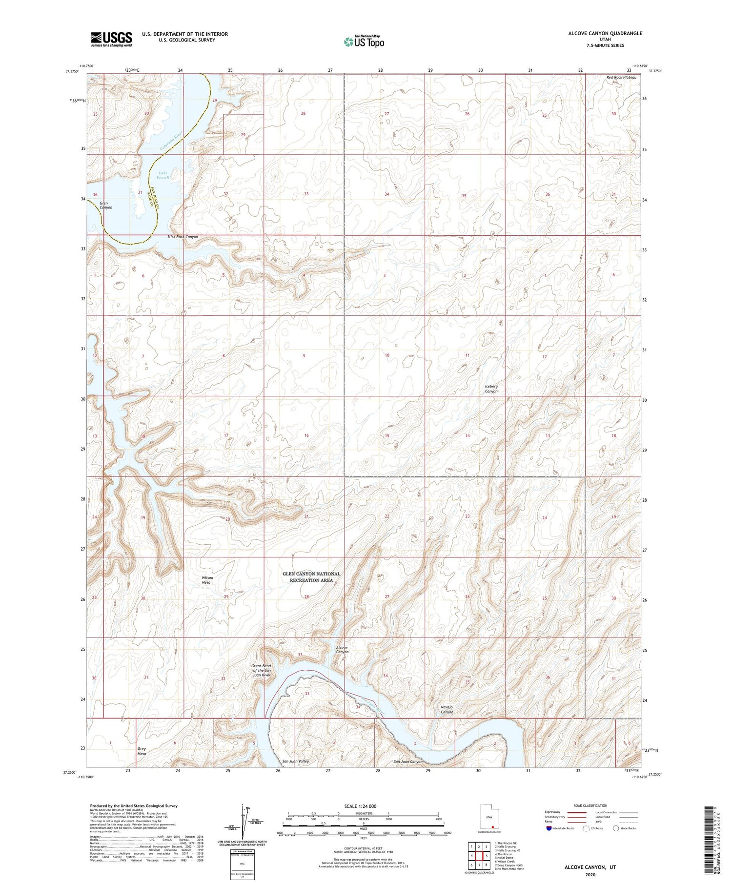 Alcove Canyon Utah US Topo Map Image
