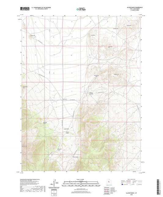 Allens Ranch Utah US Topo Map Image