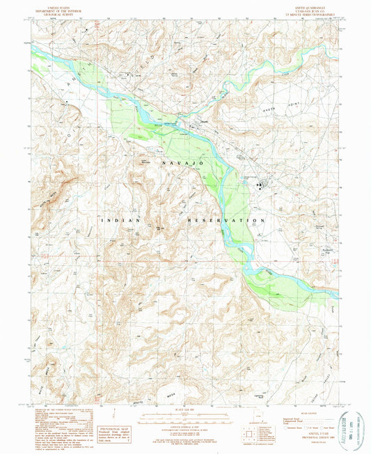 Classic USGS Aneth Utah 7.5'x7.5' Topo Map Image