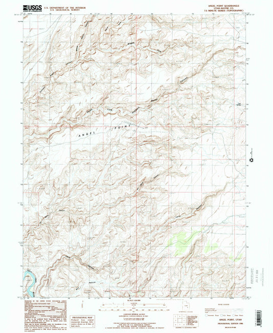 Classic USGS Angel Point Utah 7.5'x7.5' Topo Map Image