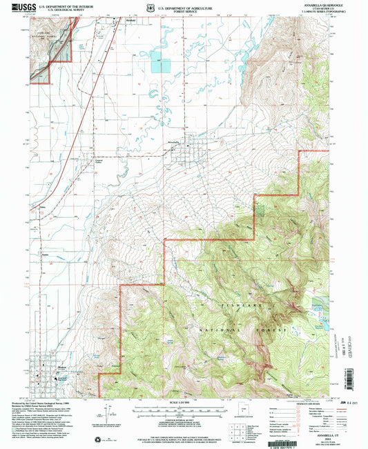 Classic USGS Annabella Utah 7.5'x7.5' Topo Map Image