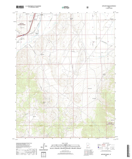 Antelope Range Utah US Topo Map Image