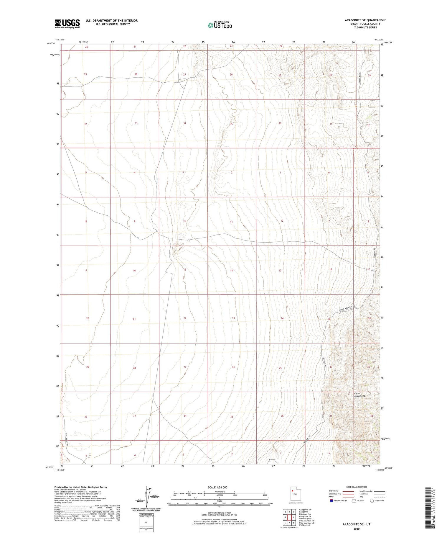 Aragonite SE Utah US Topo Map Image