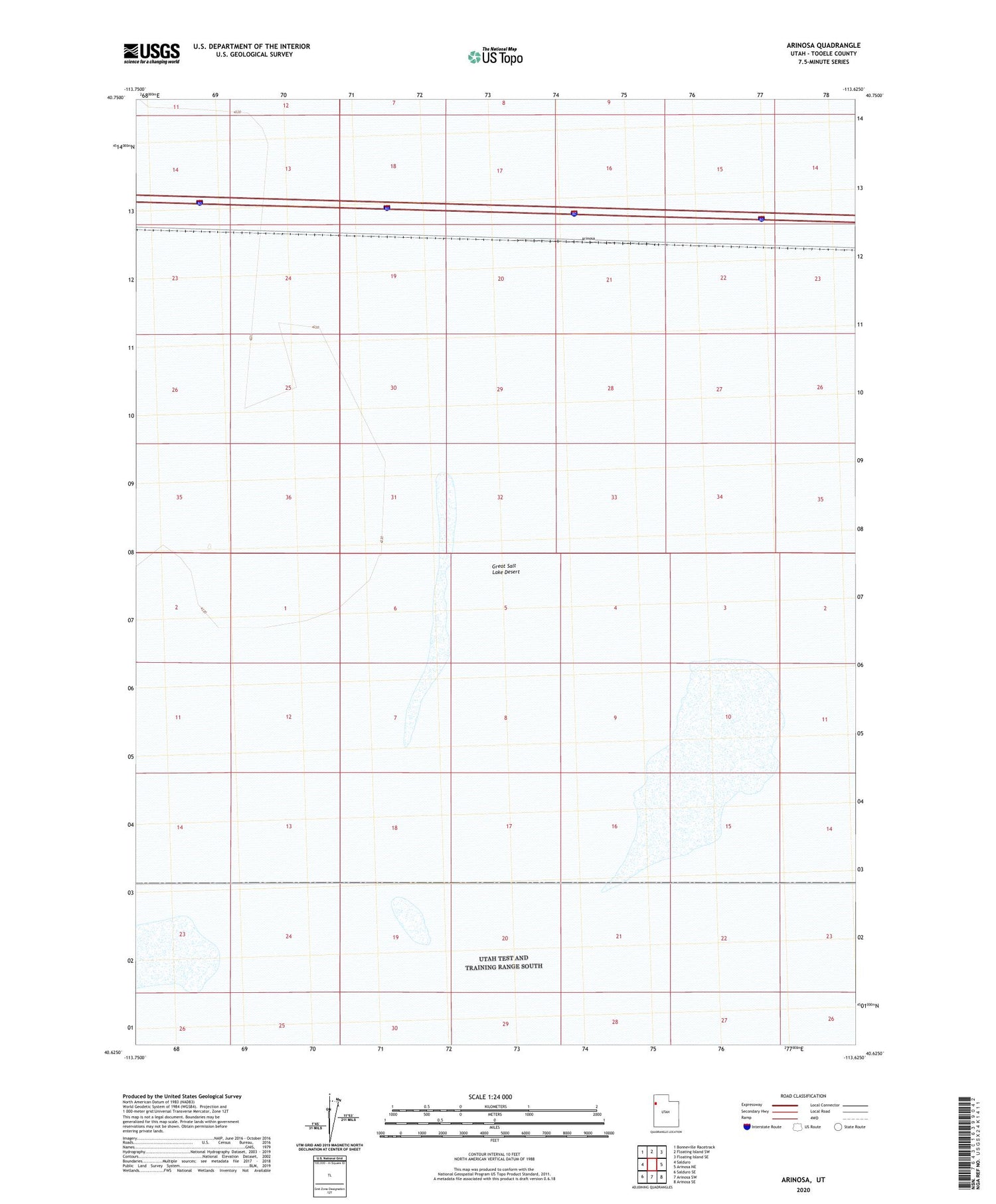 Arinosa Utah US Topo Map Image