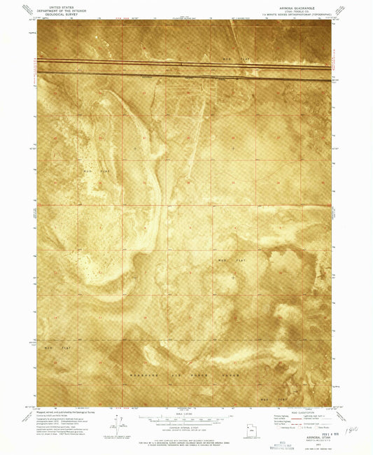 Classic USGS Arinosa Utah 7.5'x7.5' Topo Map Image
